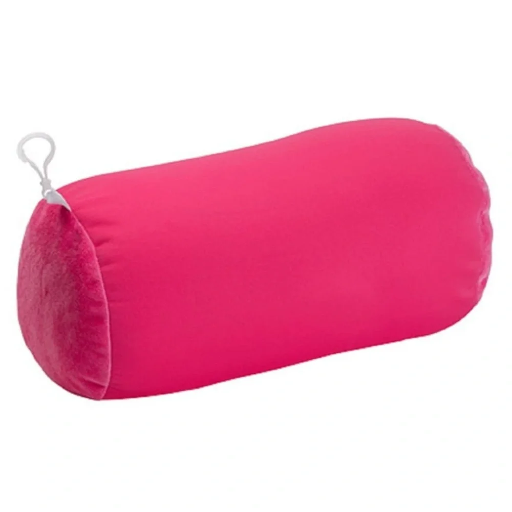 Hot Pink Microbead Bolster Travel Pillow Neck Back Support Cushion